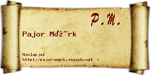 Pajor Márk névjegykártya